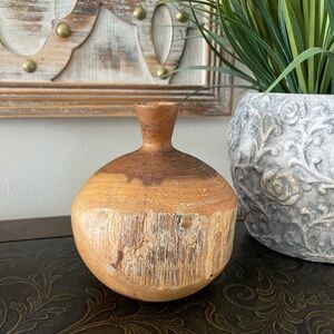 1960’s Signed Handcrafted Wooden Vase